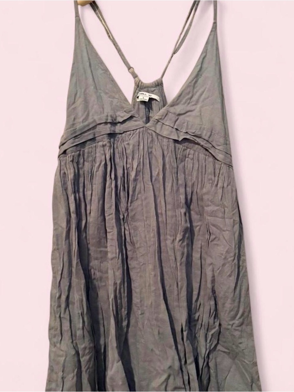O'Neill blue maxi dress with adjustable straps and ruffle detail.